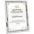 GraduationMall A4 Glass Photo Frame Certificate Frame Diploma Frames Document Picture Holder,Wall & Tabletop Display Sliver