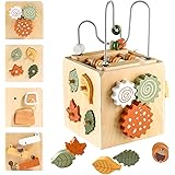 Smartwo Cubo Multiattivita Legno 6 in 1 Giochi Bambini 1 2 Anno Cubo di attività Selezionatore di Forme Giochi Legno Bambini 