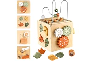 Smartwo Giochi Montessori 1 2 Anno Cubo Multiattivita Legno 6 in 1 Giochi in Legno Bambini Tavolo Multiattivita Bambini Cubo Educativi Montessori Giochi Labirinto Abaco Regalo Bambini 1 2 Anno