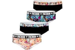 FREEGUN Lot de 4 Culottes Boxers Shorties Fille