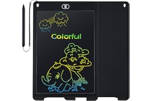 Mardiko LCD Writing Tablet 12 Inch Colorful Drawing Tablet Kids Doodle Scribbler Pad Graphics Boards Lock-Key Erasable Drawing Pad Writing Board for Kids Boys Girls Adults (Black)