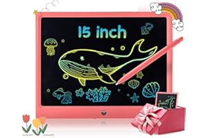 ERUW Tablette Dessin Enfant Jouet,LCD Ardoise Magique Coloré Effacable Jouet Enfant 3 4 5 6+ Ans Cadeau Garcon Fille Tablette Ecriture Graphique Enfants Educatif Loisir Creatif Tableau Dessin-Pink/15 inch
