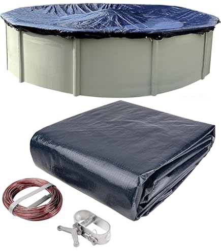 Couverture De Piscine Duraol Ronde I 7,00 M De Diamètre I Bâche De Piscine De Haute Qualité Avec Une épaisseur De 220g/m² I Bâche De Piscine Robuste Ronde Avec Bords Renforcés