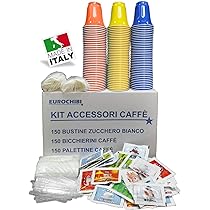 Kit Completo Accessori Caffè Eurochibi® - 150 Zuccheri + Bicchierini + Palettine | Qualità Top - Foto 14