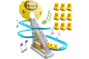 AUNIS Roller Coaster Duck, Duck Climbing Stairs Toy, Puzzle Duck Go Racer Track Toy, Climbing Stairs Toys for Toddlers Boys Girls Roller Coaster, Kids Fun Playing Games with Music