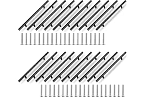 APACALI 20 Pack Black Cupboard Handles, 160mm Kitchen Door Handles, Stainless Steel Kitchen Cabinet Handles, Black Kitchen Handles for Drawer, Cabinet, Furniture Decoration