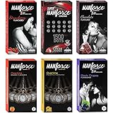 Manforce Multi-Variant Flavoured Condoms - 10 Pieces, (Pack of 6), Transparent, Large