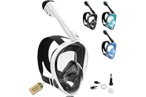 WENISUOW Snorkel Mask Adult Full Face Mask - CO₂ Safe Waterproof & Anti-Fog Diving Mask with Camera Holder - Diving Mask with Carry Bag & Ear Plugs