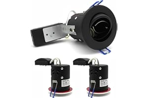 sanlumia 2 X LED Fire Rated Downlight Can GU10 Recessed Ceiling Twist & Lock Interchangeable Tilted Downlight IP20 Black
