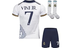 BlackAzat 2024/2025 R.Madrid Heim #7 Vini Jr. Vinicius Football Fußball Kinder Trikot Shorts Socken Set Jugendgrößen