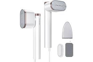 Newbealer Clothes Steamer, 2-in-1 Garment Steamer Clothing for Vertical and Horizontal Steaming, 20s Fast Heat-Up Steamer Iron for Clothes with Detachable Water Tank, 2 Steam Levels