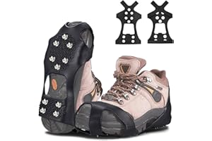 LURNODY Crampones, Polainas Impermeables, Adecuado para Hielo y Nieve Escalada Espeleología Caminar Actividades Al Aire Libre Zapatos Antideslizantes(M/L)