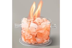 MOVEONSTEP Bioethanol Fire, Portable Mini Fire Pit Bowl Long Time Burning Smokeless Fireplace for Indoor & Outdoor Use Table Top Fire Pit