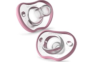 NANOBÉBÉ Nanobebe Baby Soothers 0-3 Month - Orthodontic, Curves Comfortably with Face Contour, Award Winning for Breastfeeding Babies, 100% Silicone - BPA Free. Perfect Baby Gift 2pk,Pink