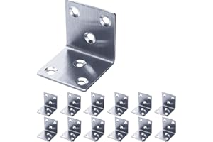 CIAYCTY 12 Pezzi Staffa Angolare Inox, Staffe Inox 40x40x40mm, Angolari Metallo Per Legno con Foro, Spessore 1.7mm Squadrette Angolari, 90 Gradi Staffe Angolari Per Legno, Staffe A L per Carichi Pesanti