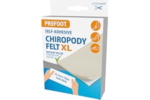 Profoot Chiropody Felt XL - Self-Adhesive Chiropody Padding for Foot Pain - Instant Relief from Pressure - Gentle on Skin - Ideal for Blisters, Bunions, Calluses & Discomfort
