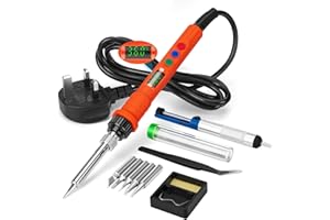 DGMQKJ Soldering Iron Kit,120W Adjustable Temperature 180°C-500°C Soldering Kit,Welding Tools with Digital LED Screen,Electric Soldering Irons with Automatic Sleeping Mode and Temperature Calibration Design