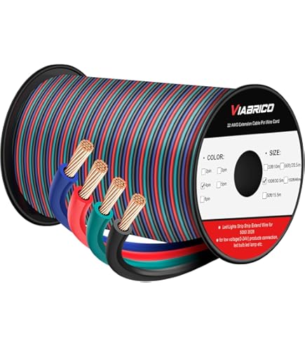 12V 24V AUTOMOTIVE 2/3/4/5 Core Thinwall Red/Black Car Cable Wire Round