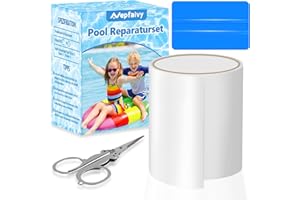 Nepfaivy Kit Reparation Liner Piscine - Rustine Piscine Étanche Flexible TPU 10 x 150 cm, Ruban Adhésif Réparation Piscine pour Spa Gonflable, Piscine, Piscine Enfant, Bouee Matelas Gonflable, Tentes