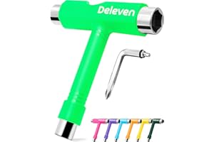 D DELEVEN Deleven All-in-One Multi-Function Lightweight Portable Skate Tool with 2-in-1 Allen Wrench & Phillips Head Screwdriver - Adjust Roller Skates, Longboards, Skateboards, Quads, Wheels, Trucks & Kingpin
