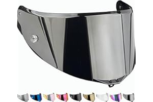 Everalo Compatible with Agv Race 2 Visor - Race 3 - Pista - Pista Gp - Pista Gpr - Pista Gp RR - Corsa - Corsa R - Gt Veloce S - Helmet Visor Pinlock and Tearoff Ready (Mirrored)