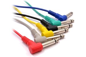 KENABLE [6 Paquet de] 6,35 mm Mono Mixing Bureau Blindé Patch Câbles 60 cm 0,6 m [0,6m]