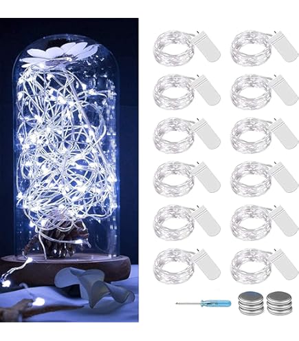 MIJOMA Kleurrijke led-lichtketting met timer en lange levensduur, werkt op batterijen voor een sfeervolle sfeer thuis, 10 leds, 1,60 m (ruimte