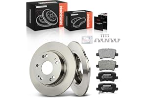 Frankberg Brake Kit incl. 2x Brake Disc + 4x Brake Pad Rear Compatible with Civic VIII Hatchback FK FN 2005-2012 Replace# 43022SM.G.E00, 43022SM.G.E02