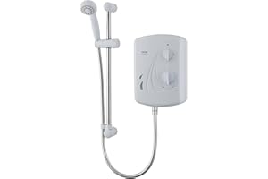 Triton Showers Seville, Shower Electric, 9.5 KW, White, Instant Hot Water, Replacement Shower, Anti Twist Hose, Bathroom Showering Unit