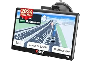 Xgody GPS Voiture 7 Pouces, avec Les Cartes 2024 de la France et de l'europe (Mises à Jour Gratuites à Vie)