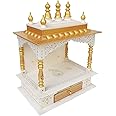 Kamdhenu art and craft Wood Home Temple (45 x 30 x 60 cm, Copper and Gold)