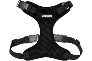 Voyager Step-in Lock Pet Harness - All Weather Mesh, Adjustable Step in Harness for Cats and Dogs by Best Pet Supplies - Black, L