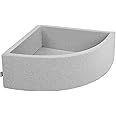 KiddyMoon Soft Ball Pit Quarter Angular No Balls ∅ 7Cm / 2.75In For Kids, Foam Ball Pool Baby Playballs, Made In The EU, Light Grey