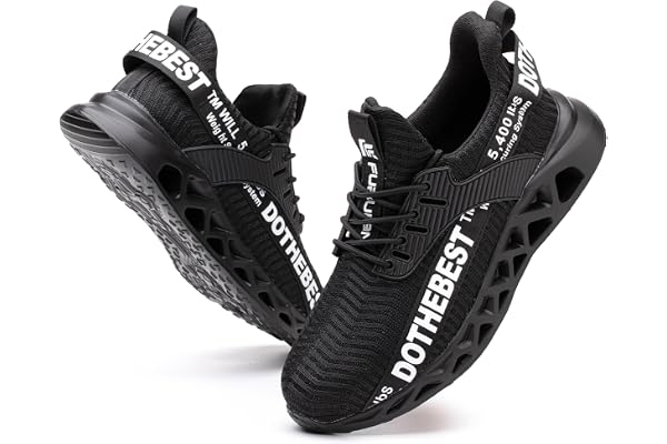 Furuian Säkerhetsskor män kvinnor lätta arbetsskor män sportiga andningsbara sneakers med stålhätta, halkfria, fitness, sneakers