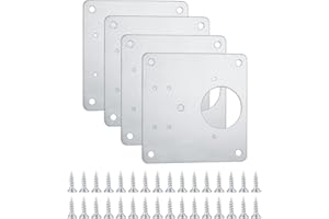 MOTOFORGE DYNAMICS Stainless Steel Hinge Repair Plates, Set of 4, with 32 Screws, Ideal for Strengthening and Repairing Kitchen Cupboard and Cabinet Doors, Ensuring Durability and Performance