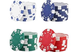 Hshenjhu 40 Stück Pokerkoffer, Pokerchips Zählchips aus Kunststoff, Poker Chip Set ohne Wert, Chips Pokerspiel und Partyzubehör für im Casinospiele, für Profis und Anfänger im Turnier Poker(4 Farben)