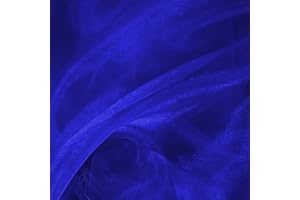 DISCOVER LIFESTYLE & FASHION FABRICS Crystal Organza Voile Sheer Fabric Material Crafts Curtains Costumes Dress Making Bridal Wedding Backdrops Decorations Displays Draping Furnishing | 59" - 150 cm Wide | Sold per Metre (Royal Blue)
