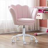 SONGMICS Bureaustoel, draaistoel met fluwelen bekleding, schuimvulling, in hoogte verstelbaar, voor studie, bar, lichtgrijs OBG012G01
