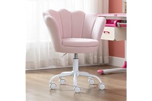 ‎CHAIRUS chairus Kinder Schreibtischstuhl höhenverstellbar, Drehstuhl aus Samt Blütenblatt bequemem Bürostuhl für Mädchen Kinder,Rosa
