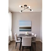 Fer Chandelier Spider cross modern sports ceiling plofonier black Living Room - Kitchen - Bedroom 4-piece chandelier (WITHOUT BULBS)