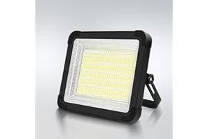 SOLAVN Lampe de travail LED rechargeable USB-C, 1000 lumens, portable pour camping et urgence, étanchéité IP66, solaire, 5 modes d'intensité continue, lampe de poche/SOS, poignée/crochet à 180°, trou