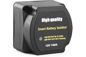 OSZNMMG Split Charge Relay 12V 140Amp，Voltage Sensitive Relay VSR，Automatic Charger & Wiring Cable Kit for Car, Vehicle, RV, ATV, UTV,Boat