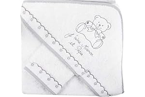 FC ESHOP - Sortie de bain j'aime mon papa + gant gris bébé - FC ESHOP