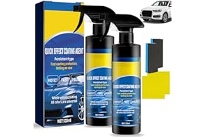 GENERIC 2pcs Quick-acting Car Coating Spray, 3 in 1 Quick Effect Coating Agent, Multi-functional Waterless Car Wash Polish Spray,Improves Clarity and Visibility, Long-Lasting Shine and Protection(2pcs*120ml)