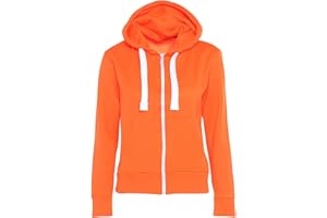 MALAIKA ® Ladies Plain Colour Hoodie Womens Fleece Hooded Top Zip Zipper Hoodie Sweatshirt Available in 22 COLOURS Plus Sizes Small-XXXXXL (UK 6-22)