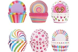 XESPIS Papierowe foremki do muffinek, 300sztuk, mini foremki do muffinek, tęczowe foremki dekoracyjne, babeczki, papierowe mini foremki do pieczenia na urodziny dziecka, baby shower, imprezę, desery, wesele