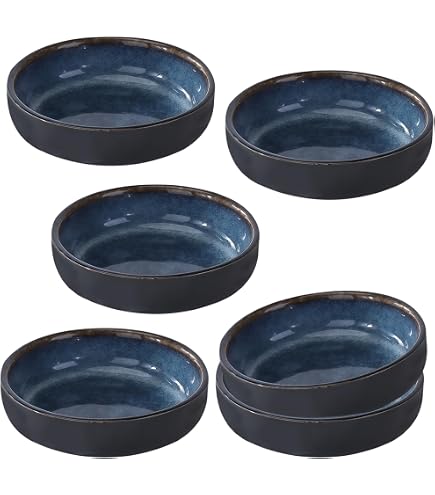 Molbory Lot De 6 Bols U00e0 Sauce En Cu00e9ramique - 8,5 Cm - Pour Table De Charcuterie, Sushis, Sauce Tomate, Barbecue Et Accessoires De Fu00eate - Noir