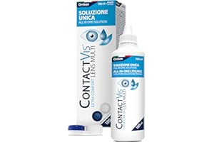 ContactVis Soluzione Unica per Lenti a Contatto. Con Acido ialuronico - 100 ml Travel Pack + Portalenti incluso