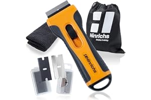 Hinrichs Skrobak do płyt ceramicznych z 25 ostrzami wraz z workiem do przechowywania – skrobak do płyt ceramicznych – skrobak do płyt ceramicznych – skrobak do płyt ceramicznych – skrobak do kuchenek