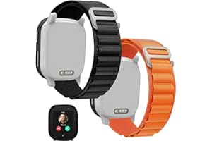 SNYEEST Pack of 2 Alpine Loop Compatible with Xplora X6 Bracelet, Textile Stretch Rugged G-Hook Nylon Sport Replacement Bracelets for X6 Play Boys Girls